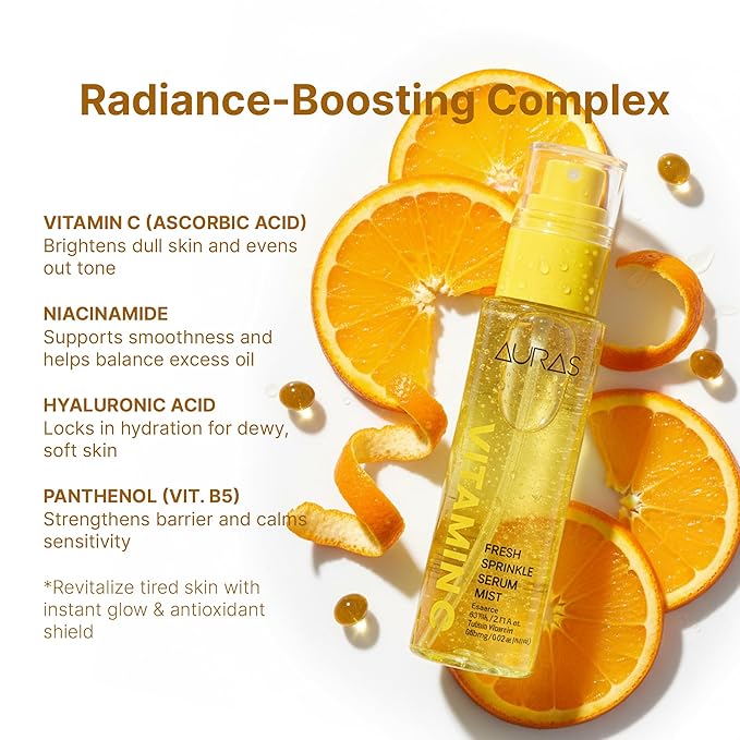 Vitamin C Serum Mist for Face – Instant Hydrating & Radiance Booster Spray with Niacinamide, Fresh-Activated Vitamin C, Lightweight Brightening Facial Mist for Uneven Tone & Dull Skin, 3.4 fl oz