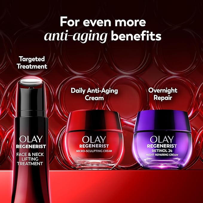 Olay Face Moisturizer, Regenerist Micro-Sculpting Cream for Women, Fragrance-Free - Anti-Aging, Anti-Wrinkle, Firming Skin Care - Triple Collagen Cream, Peptide, Hyaluronic Acid, Niacinamide, 1.7oz