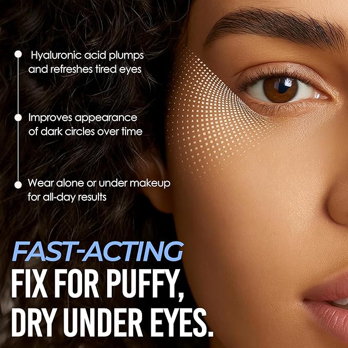 Quick Fix Hyaluronic Acid Instant Eye Tightener – Hydrating & Firming Under Eye Cream For Wrinkles & Puffiness – Dermatologist Tested, Anti-Aging Korean Skin Care – Vegan, Clean Beauty – .67 Fl Oz