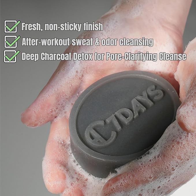 CDH7DAYS EWG VERIFIED VEGAN BAR SOAP/HANDMADE (MADE IN KOREA) Natural Body Soap Bar, Plant-Based, Handmade SOFT MILKY SOAP (Recommendation for MOTHER) (2, CHARCOAL)