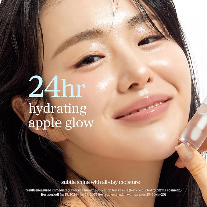 NOONI Korean Lip Oil - Appleclear | Long-Lasting, Moisturizing, Plumping, Revitalizing for Dry Lips, Waterproof, No Peel Off, Hydrating, Nourishing Crystal Clear, Stocking Stuffers, 0.12 FL Oz