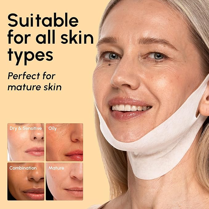 MAREE V Line Lifting Mask with 24K Gold – Deep Collagen Face Mask for Women – Jawline Shaper Mask with Retinol & Hyaluronic Acid – Neck Tightening & Firming - Double Chin Strap for Face Lift - 2 pack