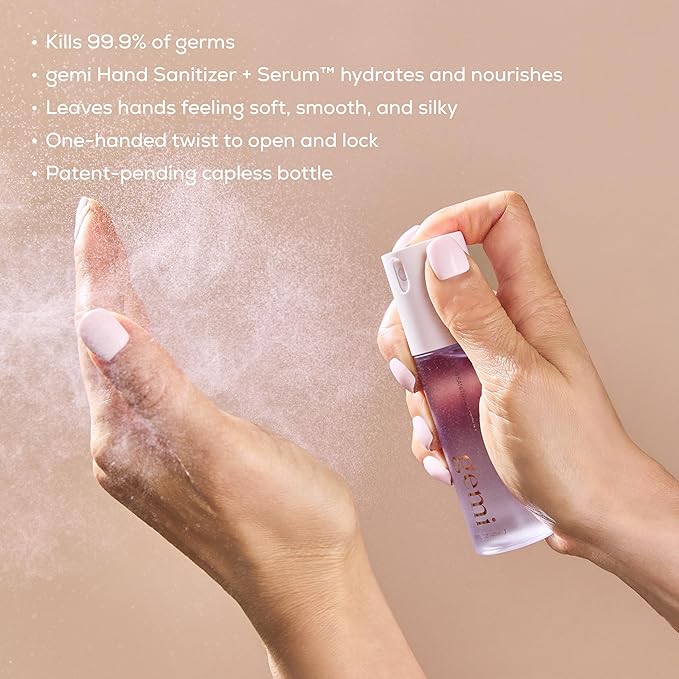 Hand Sanitizer + Serum™ | Caela | Hydrating K-Beauty Formula with Centella Asiatica, Vitamin B5 & Green Tea | Kills 99.9% of Germs | Green Tea with Neroli & Bergamot | 650 Sprays