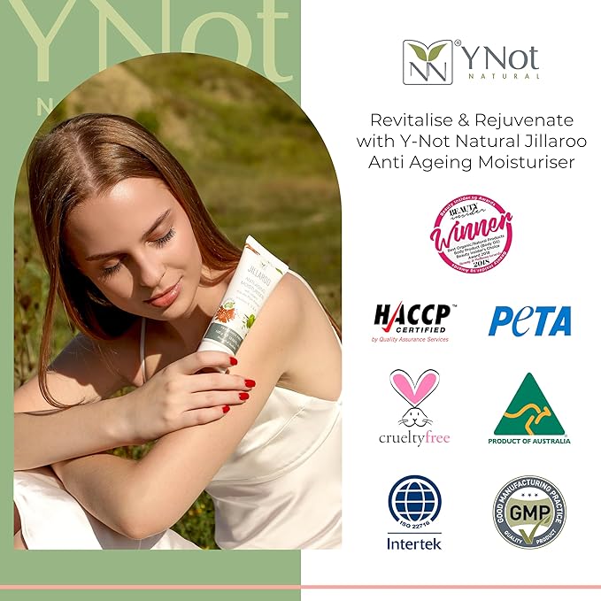 Y Not Natural Jillaroo Natural Face Moisturizer for Men & Women with Kakadu Plum, Vitamin A, C, E, Minerals, & Antioxidants - 100g Face Moisturizer for Dry Skin