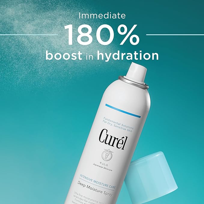 Curel Japanese Skin Care Deep Moisture Spray, Spray on Moisturizer for Dry Skin, Face Hydrating Spray with Ceramides, 5 Oz