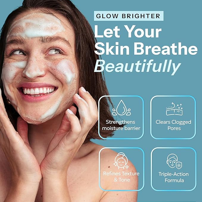 Exfoliating Face Scrub with Hyaluronic Acid & BHA + AHA - Dermatologist Tested, Anti Aging Korean Skin Care - Deeply Cleanses Pores & Smooths Texture - Vegan Clean Beauty - 6.76 Fl Oz