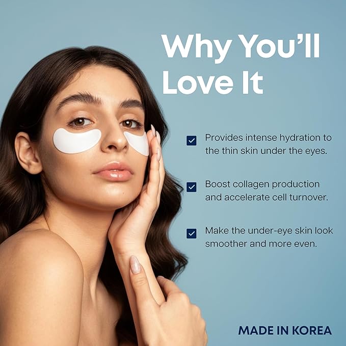Clear Beauty Hyaluronic Acid & Retinol Under Eye Patches – Hydrating & Firming Eye Pads for Puffy Eyes & Dark Circles – Dermatologist Tested, Anti-Aging Korean Skin Care – Clean Beauty – 5 Pairs