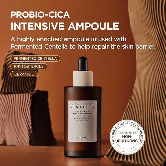 SKIN1004 Probio Cica Intensive Ampoule, Centella Serum for Face with Ceramide, Facial Serum for Nourishing & Soothing, Centella Ampoule for Skin Barrier Support, Korean Skin Care, 1.69fl.oz / 50ml