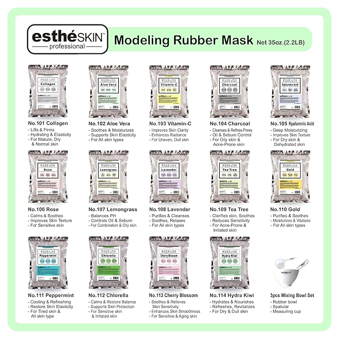 No.101 Collagen Peel Off Type Modeling Rubber Mask Powder for Facial Skin Care Treatment, 35oz (3 pack)