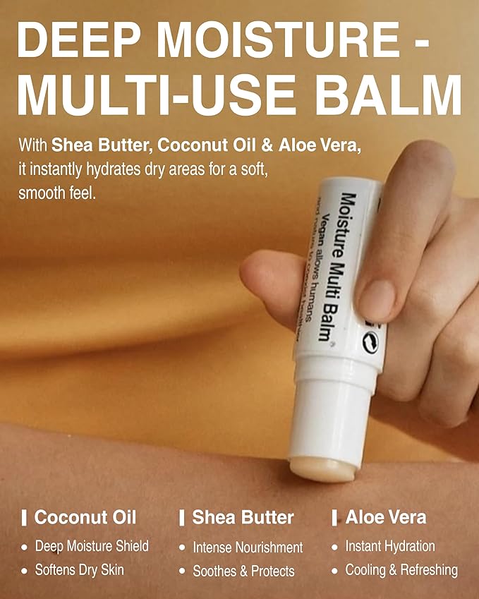 Pleuvoir Korean Moisture Multi Balm Fragrance-Free - Lip and Dry Area Care with Sunflower Seed Oil Shea Butter Alpha-Bisabolol Adenosine - Vegan Plant-Based K-Beauty 0.35oz