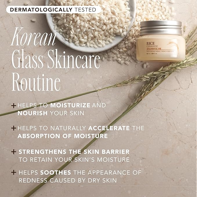 The Face Shop Korean Rice Skincare Duo – Rice Extract Double Hydration Lotion & Moisturizer for Dry to Normal Skin