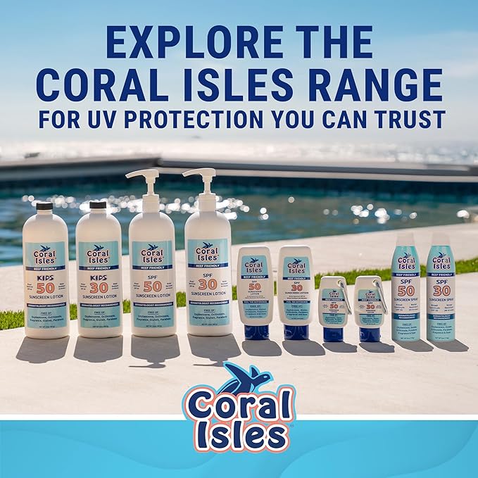 Coral Isles Hawaii Compliant Sunscreen | SPF 50 | Broad Spectrum UVA/UVB | No Oxybenzone or Octinoxate | 2 Fl Oz Each (2-pack)