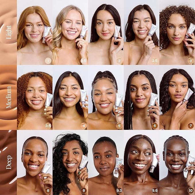 Naked Sundays BeautyScreen™ SPF 50 Peptide Foundation Tint – Tinted Sunscreen & Skincare Makeup with Zinc Oxide, Niacinamide – Lightweight Natural Coverage, 2 Fair Sand, 1.01 oz