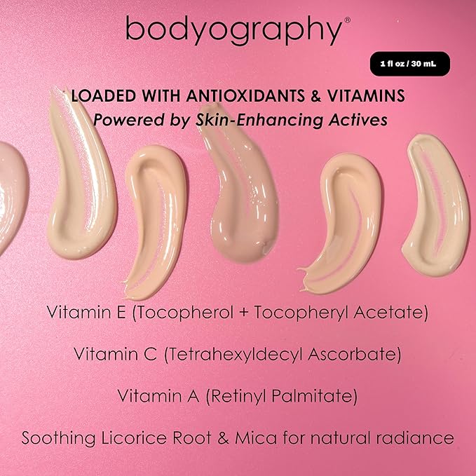 Bodyography Sun Defense Tinted Moisturizer, 1.5 oz | Lightweight SPF Tint with Hyaluronic Acid & Mineral Pigments | Hydrating, Vegan Sheer Coverage for All Skin Types, Deep